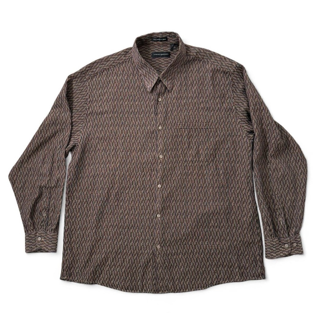 Jhane Barnes Vintage Woven Long Sleeve Shirt Size XXL 2XL